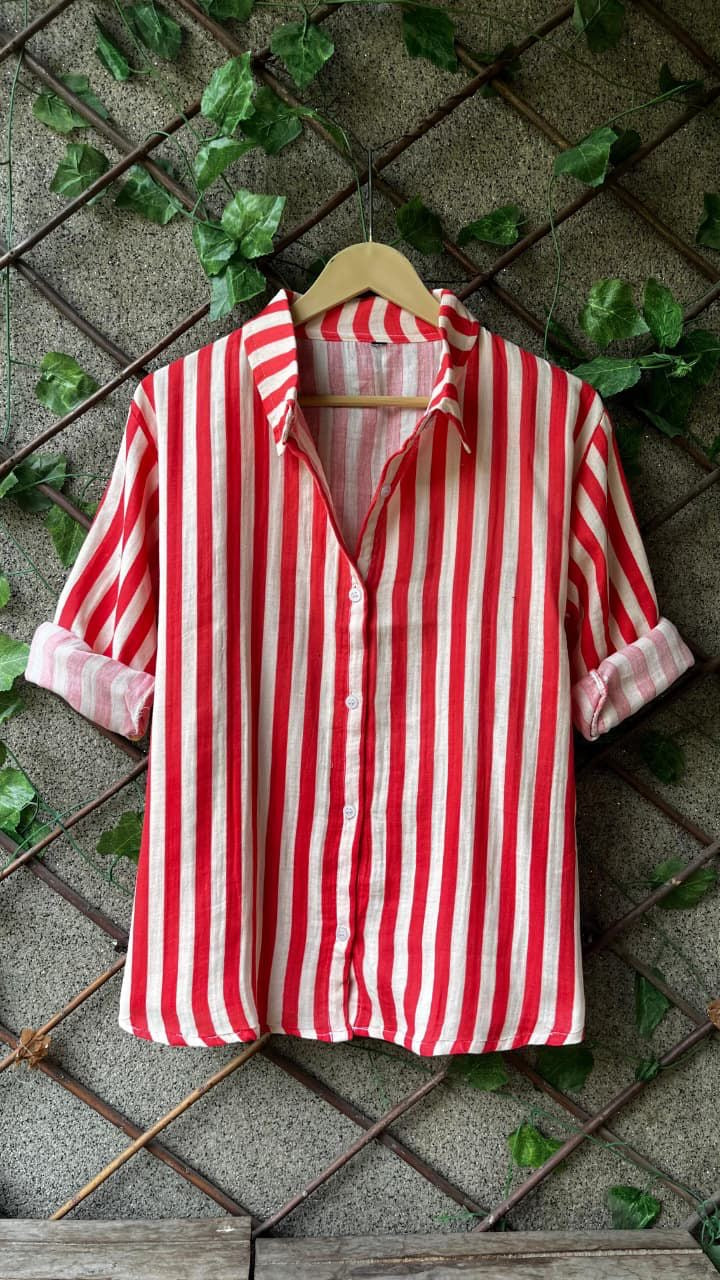 Broad Striped Mulmul Shirts