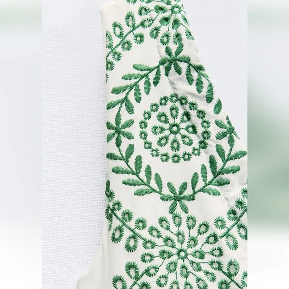 Perforated Knotted Embroidered Dress